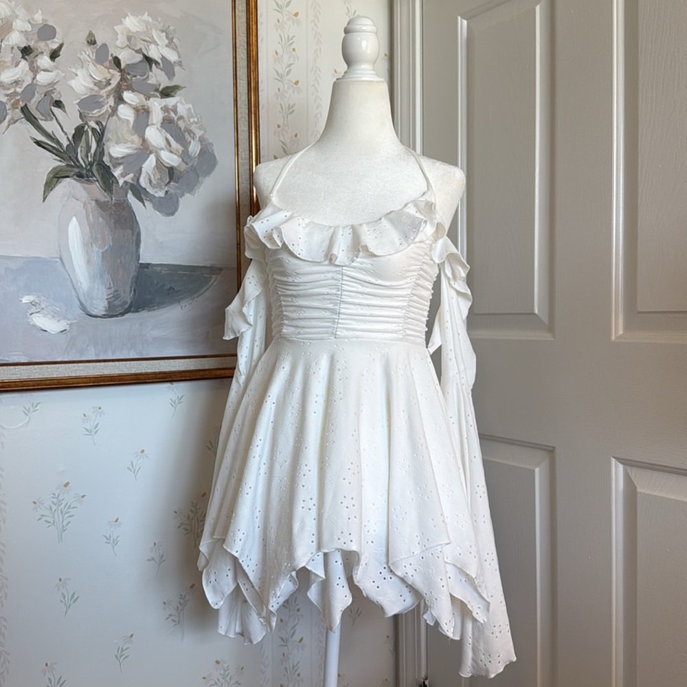 Sugar Thrillz Fairy Delight Ruffled Handkerchief Dress - White